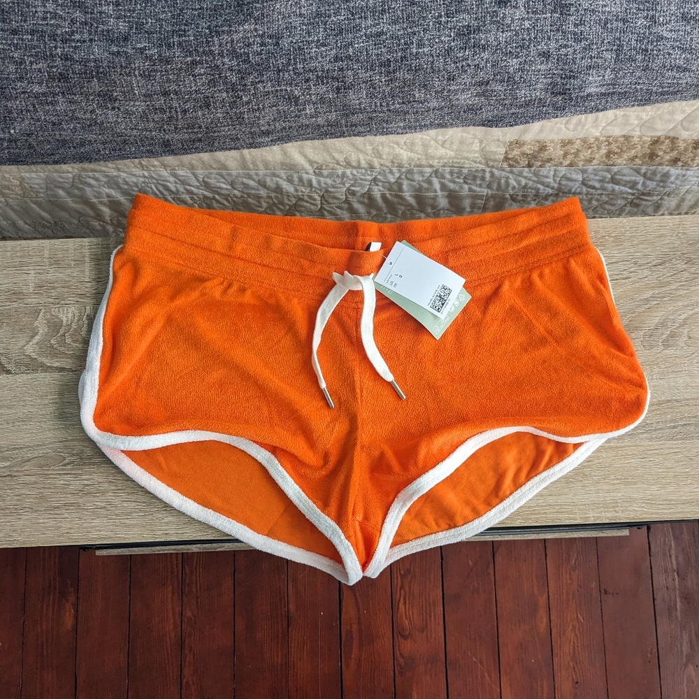 Orange terrycloth shorts Large